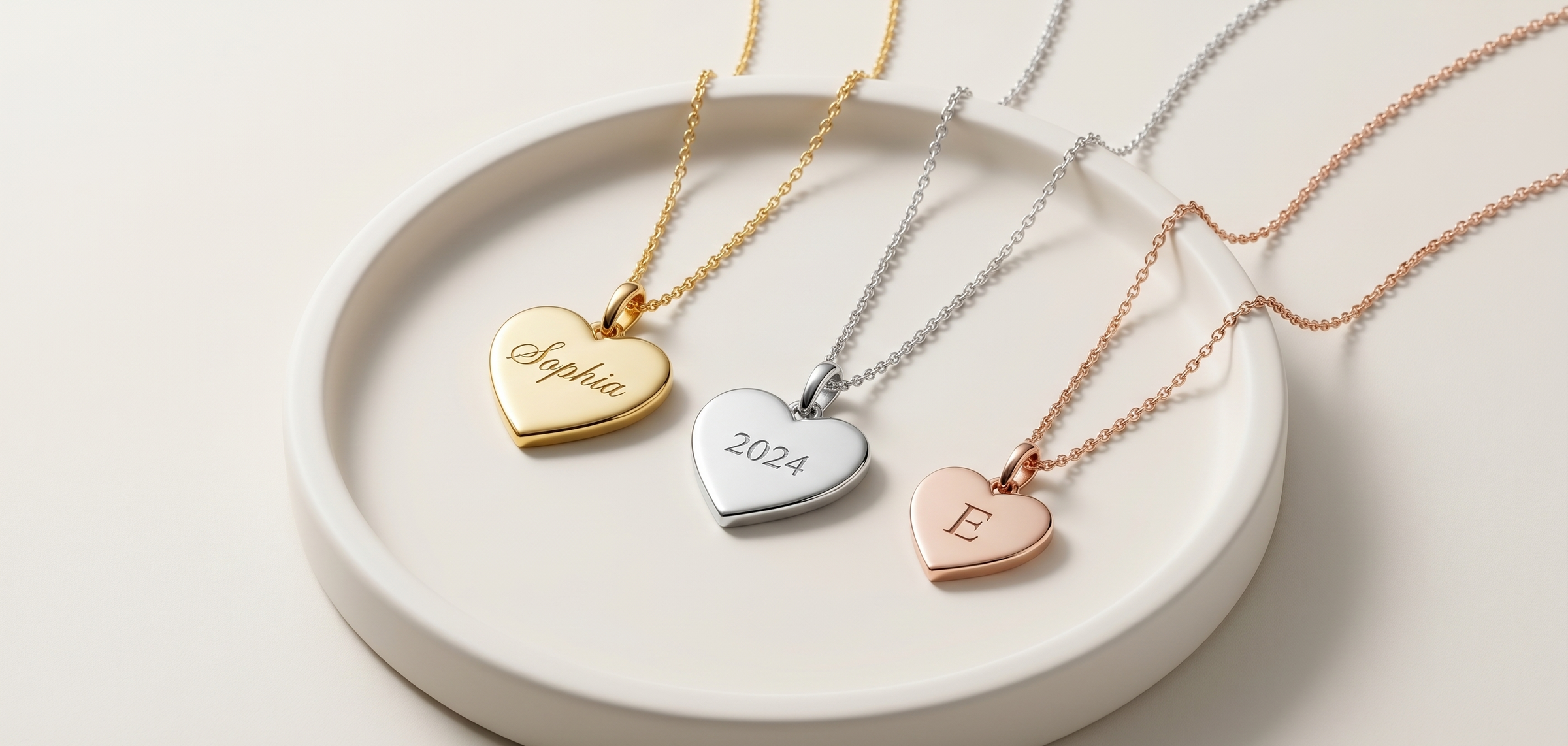 Custom Engravable Heart Jewellery Collection
