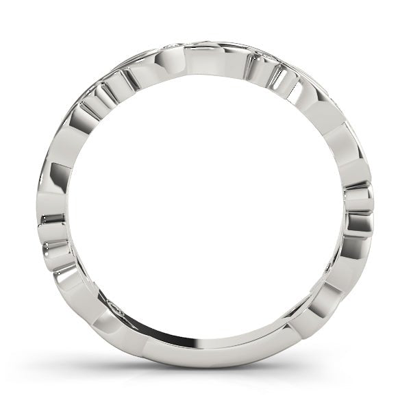 0.04CTW 14K Gold Leaf Vine Band With Bezel Set Round Diamonds - Diamond Ring - Design Jewellers Edmonton