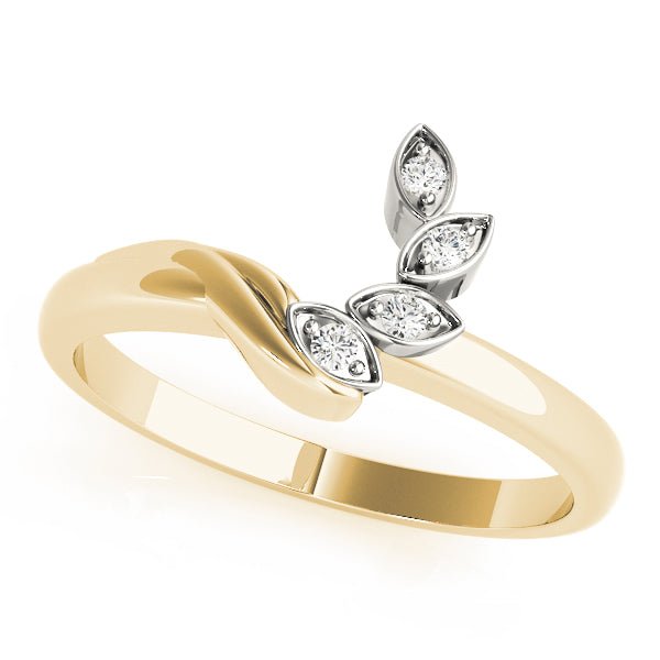 0.05CTW 14K Gold Diamond Leaf Design Fancy Matching Style Band - Diamond Ring - Design Jewellers Edmonton