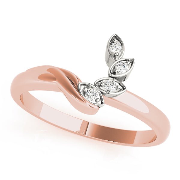 0.05CTW 14K Gold Diamond Leaf Design Fancy Matching Style Band - Diamond Ring - Design Jewellers Edmonton