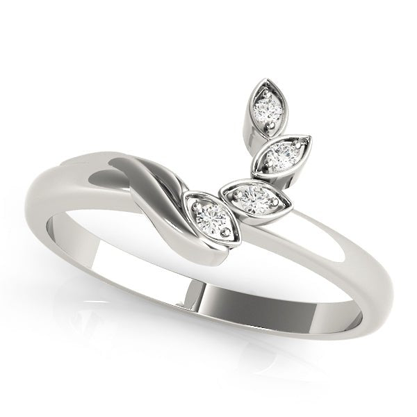 0.05CTW 14K Gold Diamond Leaf Design Fancy Matching Style Band - Diamond Ring - Design Jewellers Edmonton