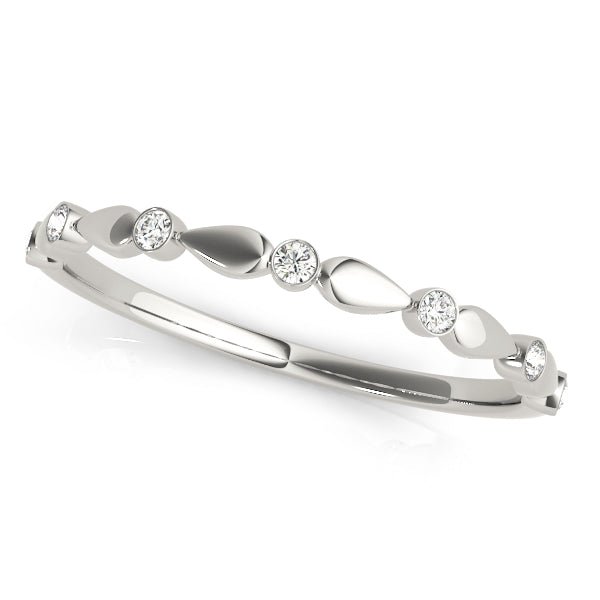 0.06CTW 14K  Gold Round Cut Diamonds In A Slim Design Band