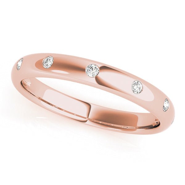 0.10CTW 14K Gold Gypsy Set Multi Stone Rounded Diamond Band - Diamond Ring - Design Jewellers Edmonton