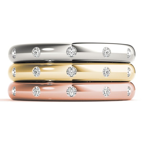 0.10CTW 14K Gold Gypsy Set Multi Stone Rounded Diamond Band - Diamond Ring - Design Jewellers Edmonton