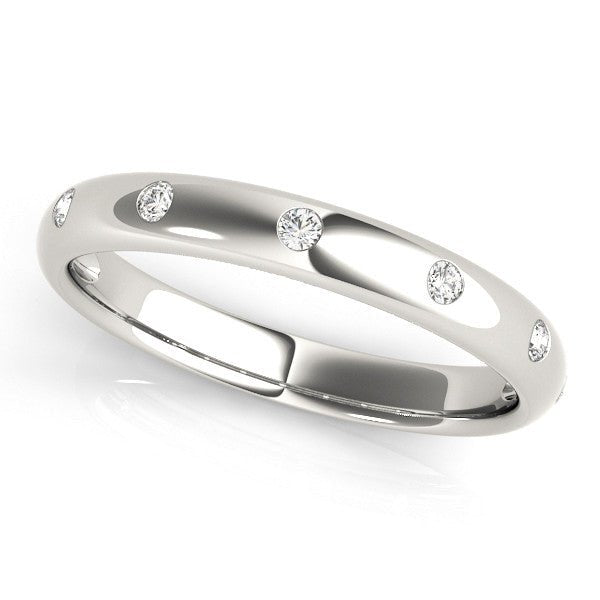 0.10CTW 14K Gold Gypsy Set Multi Stone Rounded Diamond Band - Diamond Ring - Design Jewellers Edmonton
