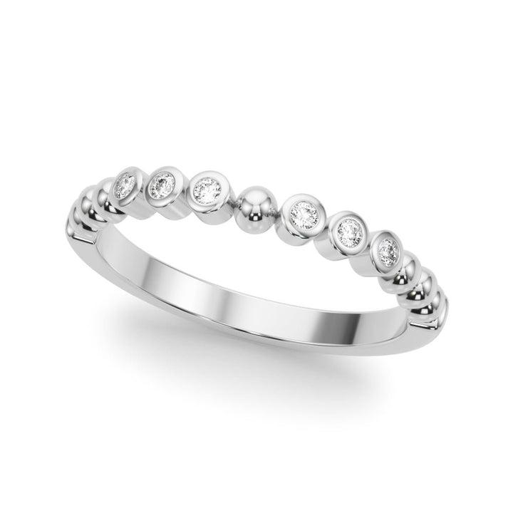 0.10CTW 14K Gold Slim Design Bezel Set Diamond Band - Diamond Ring - Design Jewellers Edmonton