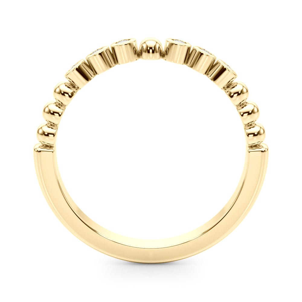 0.10CTW 14K Gold Slim Design Bezel Set Diamond Band - Diamond Ring - Design Jewellers Edmonton
