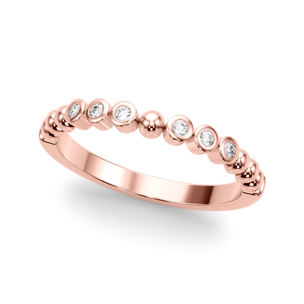 0.10CTW 14K Gold Slim Design Bezel Set Diamond Band - Diamond Ring - Design Jewellers Edmonton