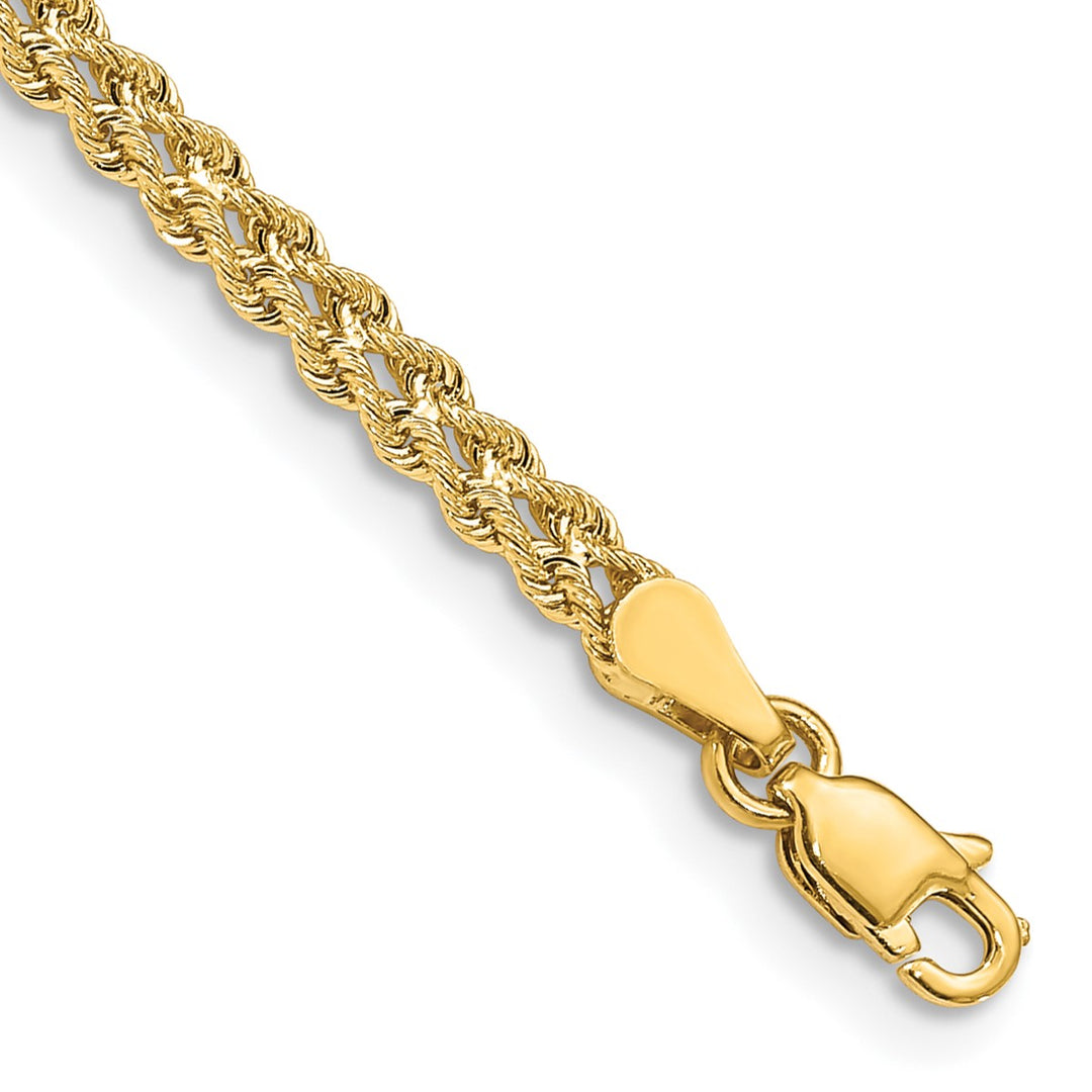 Gold 3mm Rope Bracelet, 7"