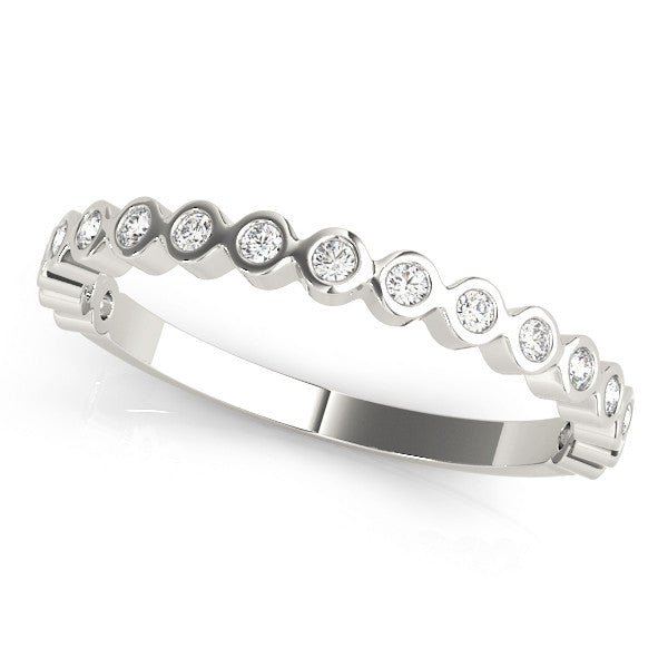 0.13CTW 14K  Gold Bezel Set Multi Stone Diamond Band In A Slim Design