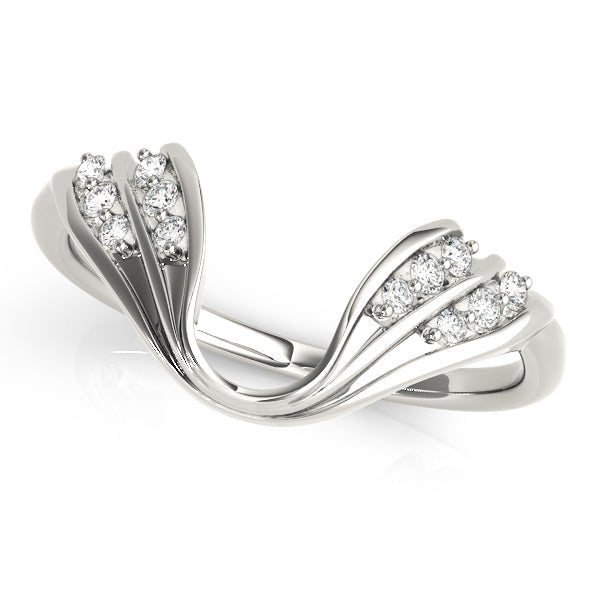 0.13CTW 14K Gold Diamond U Shape Fancy Wrap - Around Matching Style Band - Diamond Ring - Design Jewellers Edmonton