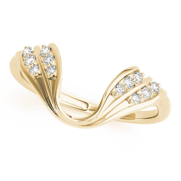 0.13CTW 14K Gold Diamond U Shape Fancy Wrap - Around Matching Style Band - Diamond Ring - Design Jewellers Edmonton