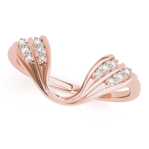 0.13CTW 14K Gold Diamond U Shape Fancy Wrap - Around Matching Style Band - Diamond Ring - Design Jewellers Edmonton