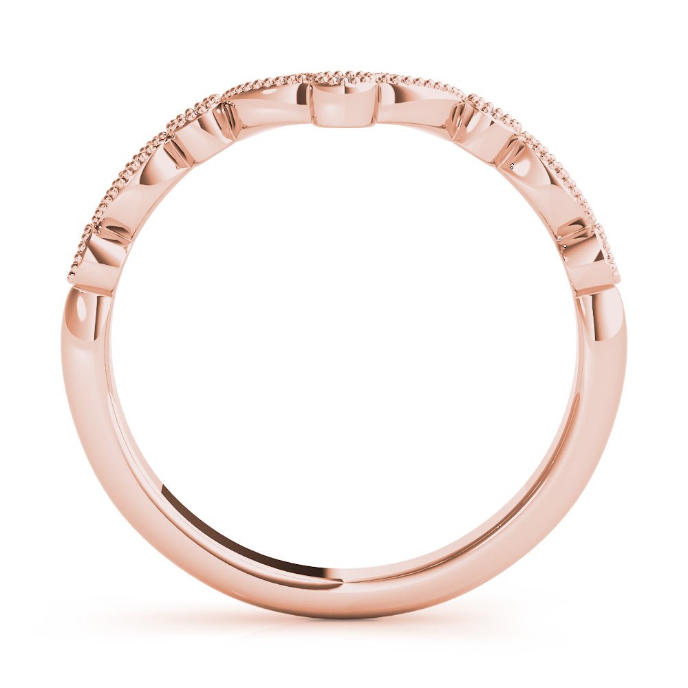 0.13CTW 14K Gold Fancy Round Brilliant Cut Eye Shape Design Diamond Band With A V - Shape Style - Diamond Ring - Design Jewellers Edmonton