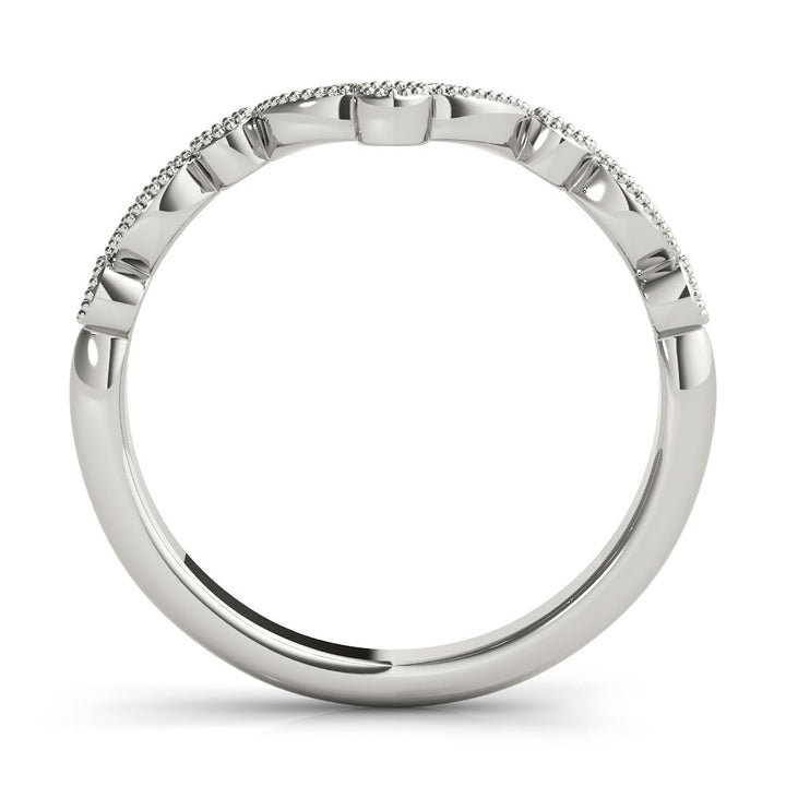 0.13CTW 14K Gold Fancy Round Brilliant Cut Eye Shape Design Diamond Band With A V - Shape Style - Diamond Ring - Design Jewellers Edmonton
