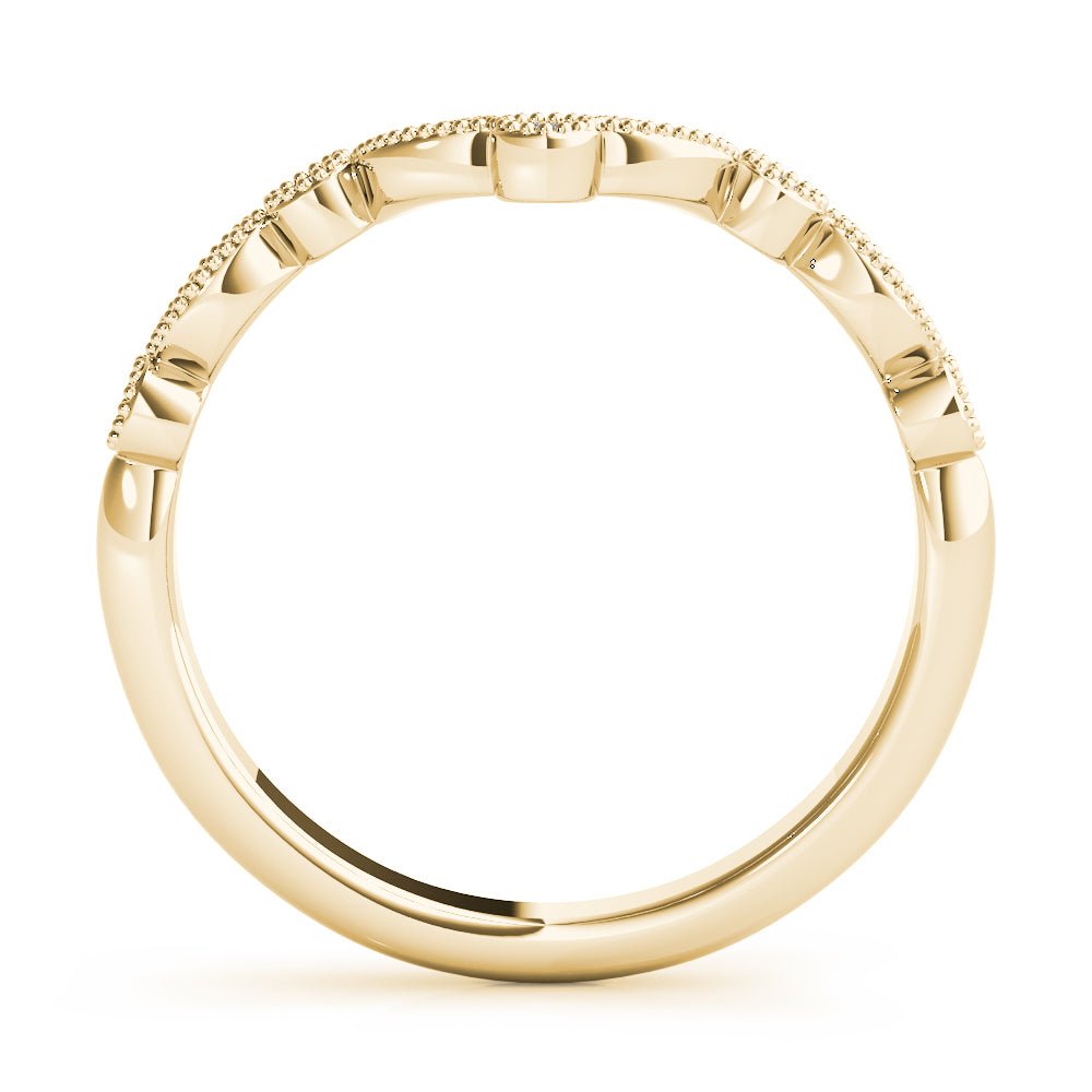 0.13CTW 14K Gold Fancy Round Brilliant Cut Eye Shape Design Diamond Band With A V - Shape Style - Diamond Ring - Design Jewellers Edmonton