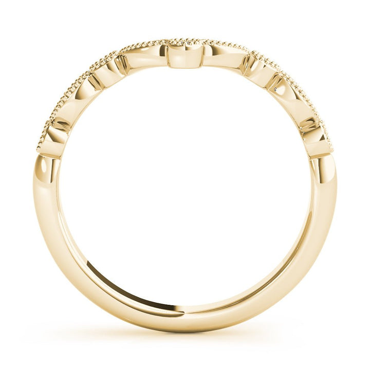 0.13CTW 14K Gold Fancy Round Brilliant Cut Eye Shape Design Diamond Band With A V - Shape Style - Diamond Ring - Design Jewellers Edmonton