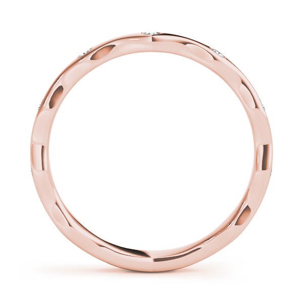 0.13CTW 14K Gold Gypsy Set Multi Stone Diamond Band In A Wavy Shape Gold Design - Diamond Ring - Design Jewellers Edmonton