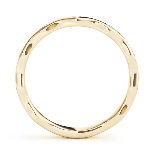 0.13CTW 14K Gold Gypsy Set Multi Stone Diamond Band In A Wavy Shape Gold Design - Diamond Ring - Design Jewellers Edmonton