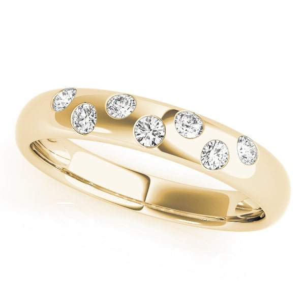 0.13CTW 14K Gold Gypsy Set Multi Stone Rounded Diamond Band - Diamond Ring - Design Jewellers Edmonton