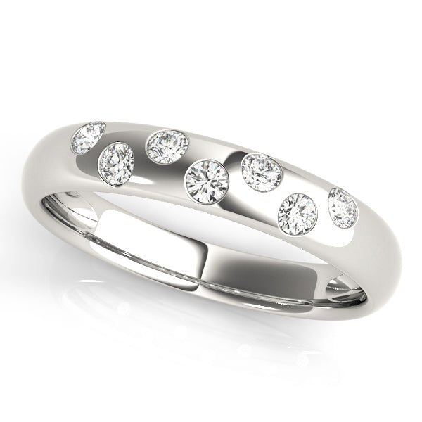 0.13CTW 14K Gold Gypsy Set Multi Stone Rounded Diamond Band - Diamond Ring - Design Jewellers Edmonton