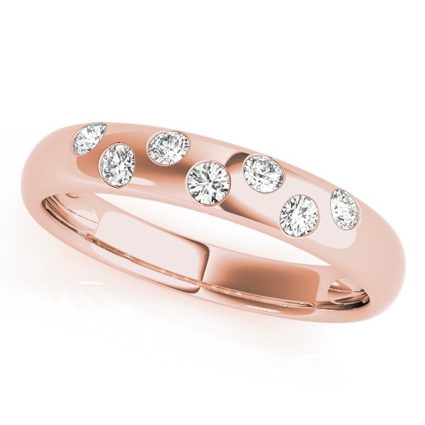 0.13CTW 14K Gold Gypsy Set Multi Stone Rounded Diamond Band - Diamond Ring - Design Jewellers Edmonton