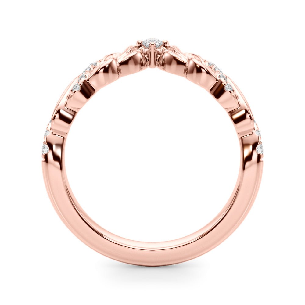 0.13CTW 14K Gold V Shaped Fancy Design Diamond Band - Diamond Ring - Design Jewellers Edmonton