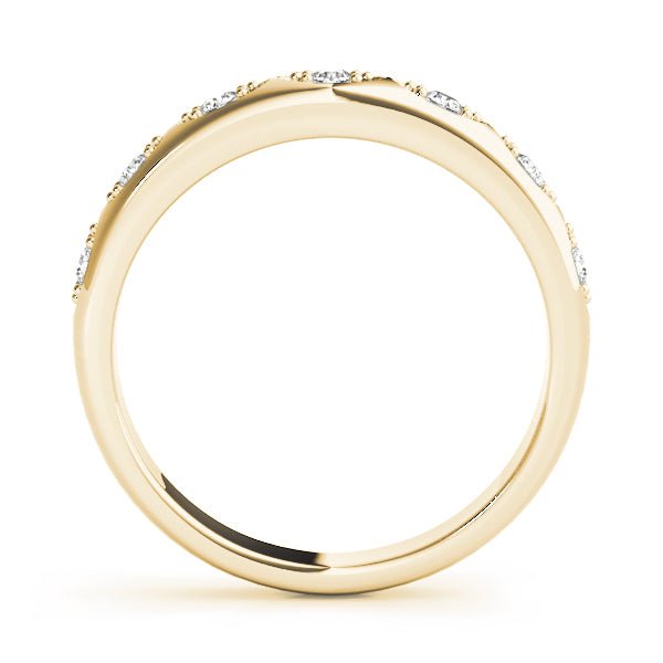 0.15CTW 14K Gold Rounded Design Diamond Band In Gold - Diamond Ring - Design Jewellers Edmonton