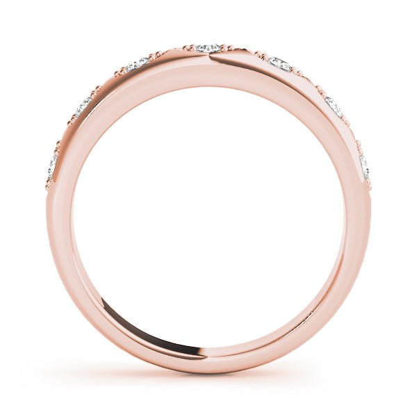 0.15CTW 14K Gold Rounded Design Diamond Band In Gold - Diamond Ring - Design Jewellers Edmonton