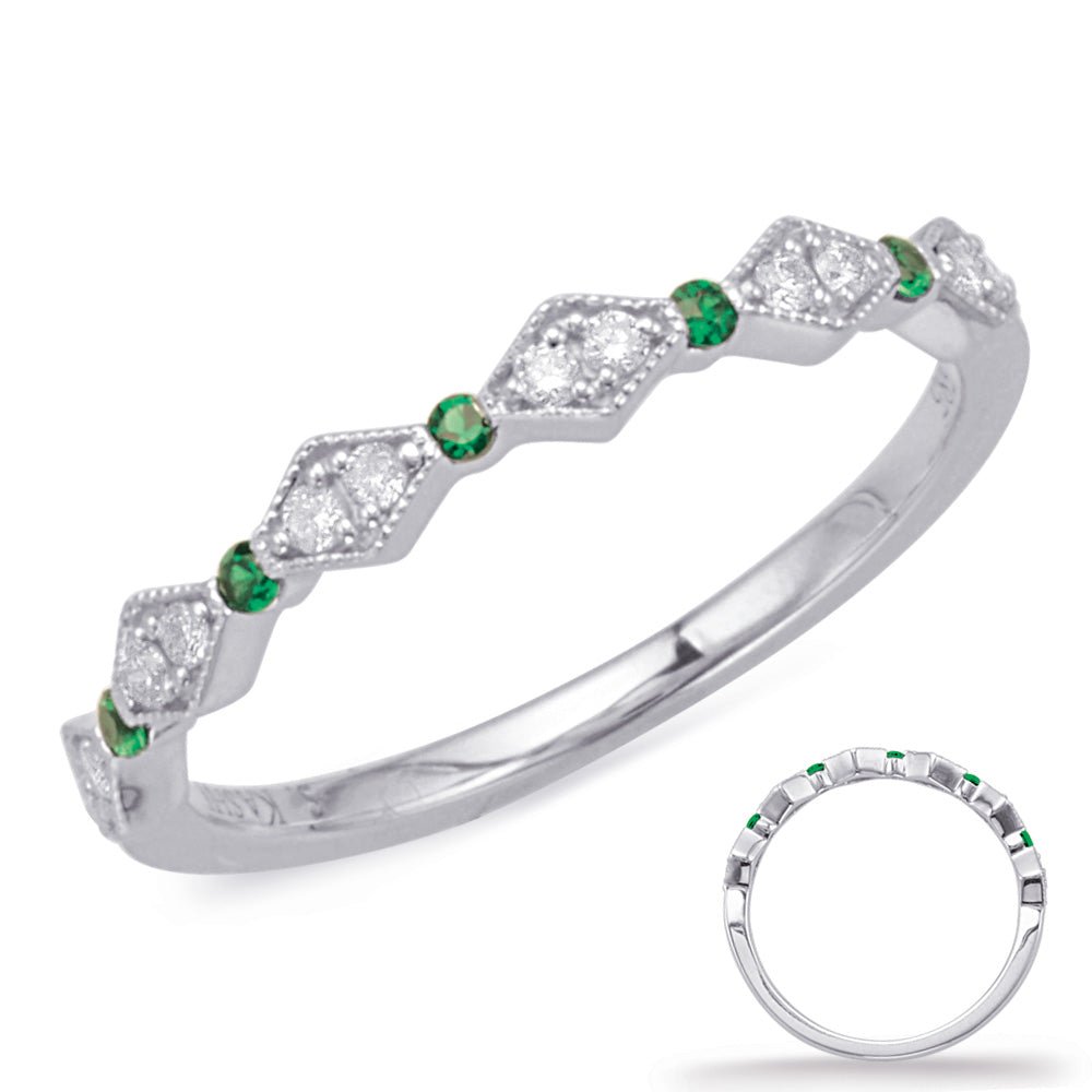 0.16 ctw. GOLD EMERALD & DIAMOND RING