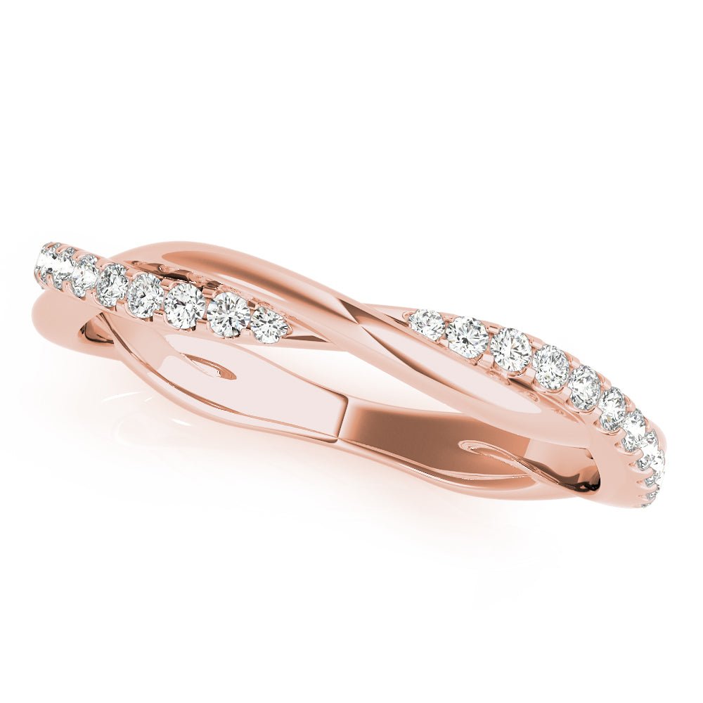 0.16CTW 10K Gold Intertwined Twisted Design Diamond Band - Diamond Ring - Design Jewellers Edmonton