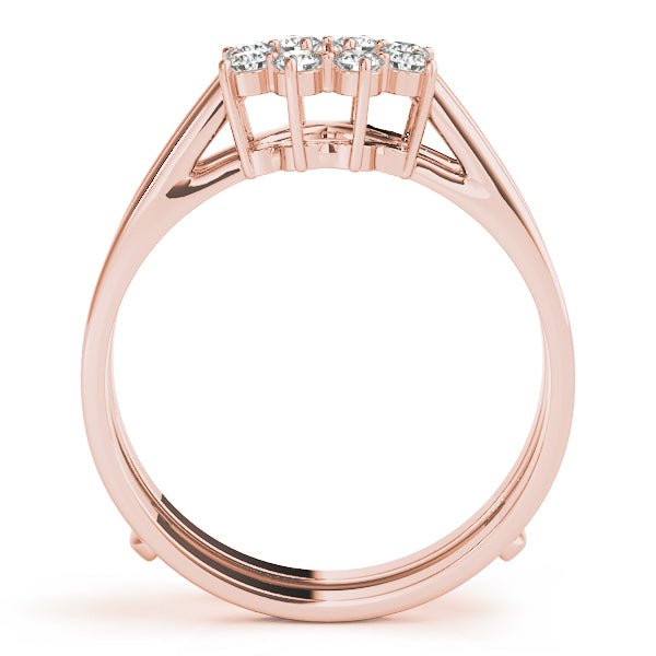 0.16CTW 14K Gold Diamond Cluster Style Ring Jacket Double Band Design - Diamond Ring - Design Jewellers Edmonton