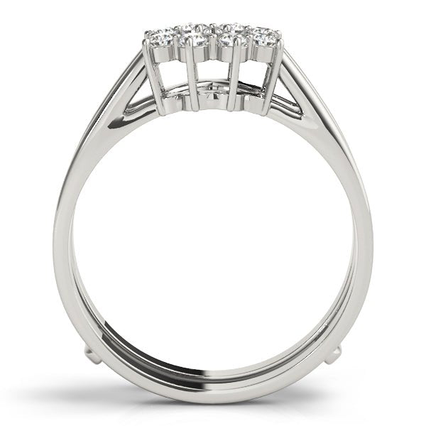 0.16CTW 14K Gold Diamond Cluster Style Ring Jacket Double Band Design - Diamond Ring - Design Jewellers Edmonton