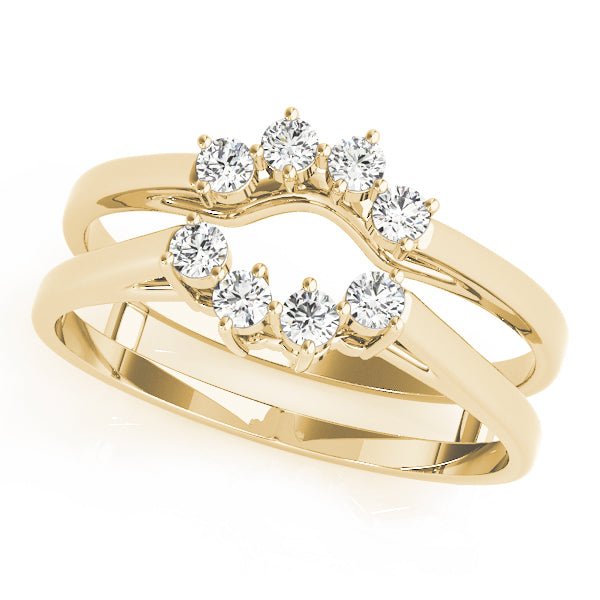 0.16CTW 14K Gold Diamond Cluster Style Ring Jacket Double Band Design - Diamond Ring - Design Jewellers Edmonton