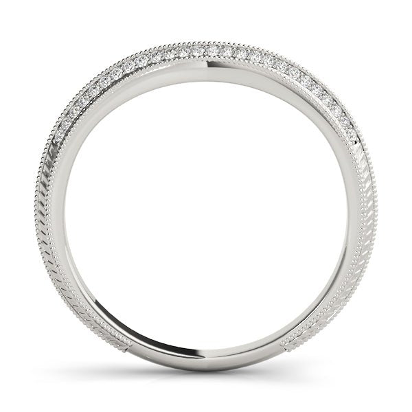 0.16CTW 14K Gold Slim Pave Diamond Band With A Slightly U Shape Design - Diamond Ring - Design Jewellers Edmonton