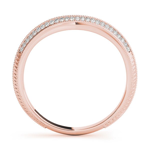 0.16CTW 14K Gold Slim Pave Diamond Band With A Slightly U Shape Design - Diamond Ring - Design Jewellers Edmonton