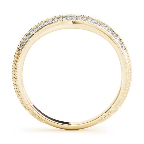 0.16CTW 14K Gold Slim Pave Diamond Band With A Slightly U Shape Design - Diamond Ring - Design Jewellers Edmonton