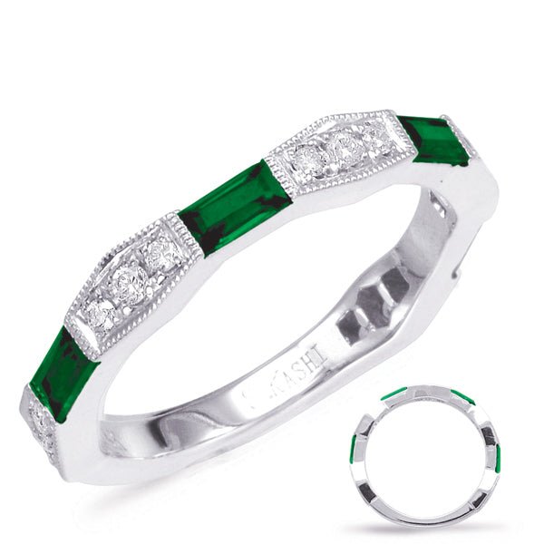 0.20 ctw. WHITE GOLD TSAVORITE & DIAMOND RING