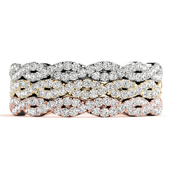0.20CTW 10K Gold Intertwined Slim Crossover Design Diamond Band - Diamond Ring - Design Jewellers Edmonton