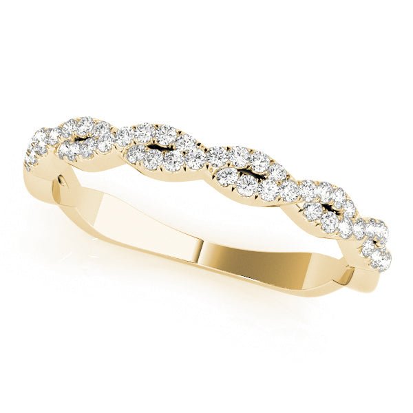 0.20CTW 10K Gold Intertwined Slim Crossover Design Diamond Band - Diamond Ring - Design Jewellers Edmonton