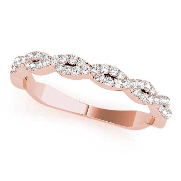 0.20CTW 10K Gold Intertwined Slim Crossover Design Diamond Band - Diamond Ring - Design Jewellers Edmonton