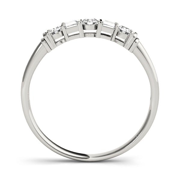 0.20CTW 14K Gold Bar Set Baguette and Round Brilliant Cut Diamond Band Design - Diamond Ring - Design Jewellers Edmonton