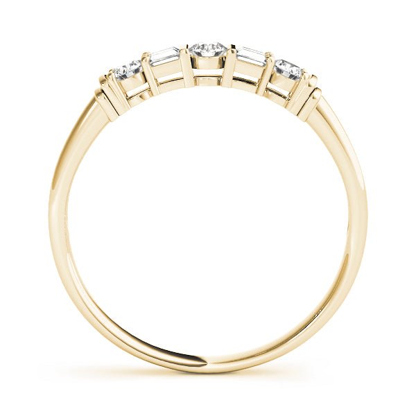 0.20CTW 14K Gold Bar Set Baguette and Round Brilliant Cut Diamond Band Design - Diamond Ring - Design Jewellers Edmonton