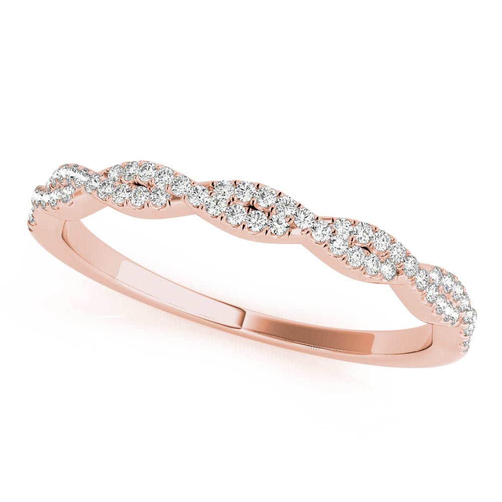 0.20CTW 14K Gold Double Row Intertwined Twisted Design Diamond Band - Diamond Ring - Design Jewellers Edmonton