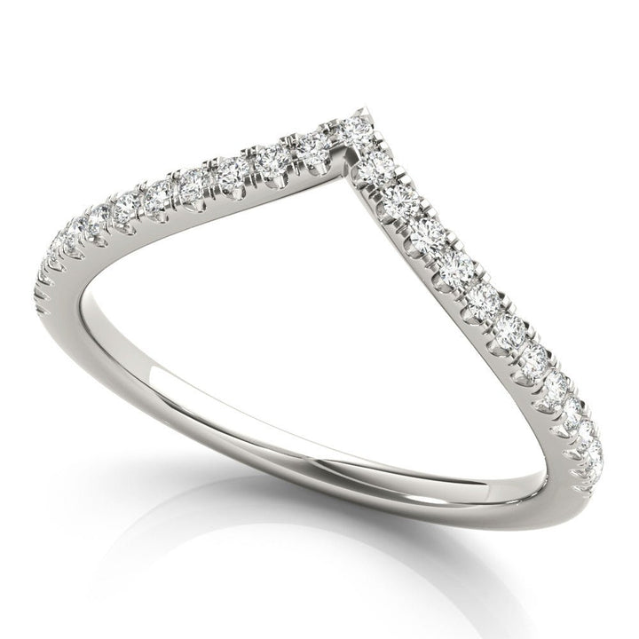 0.20CTW 14K Gold Fancy Round Brilliant Diamond Band With A V - Shape Design - Diamond Ring - Design Jewellers Edmonton