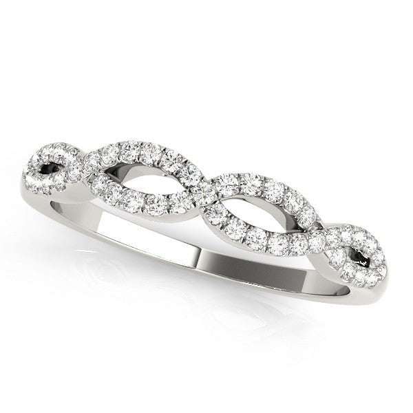 0.20CTW 14K  Gold Intertwined Double Row Design Diamond Band