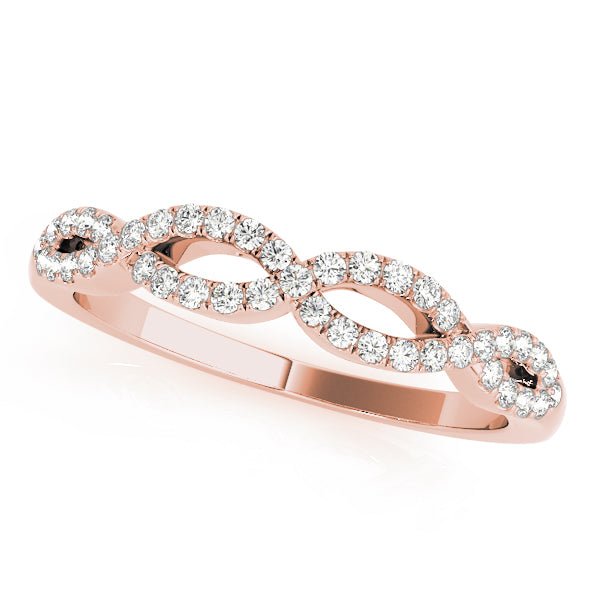 0.20CTW 14K Gold Intertwined Double Row Design Diamond Band - Diamond Ring - Design Jewellers Edmonton