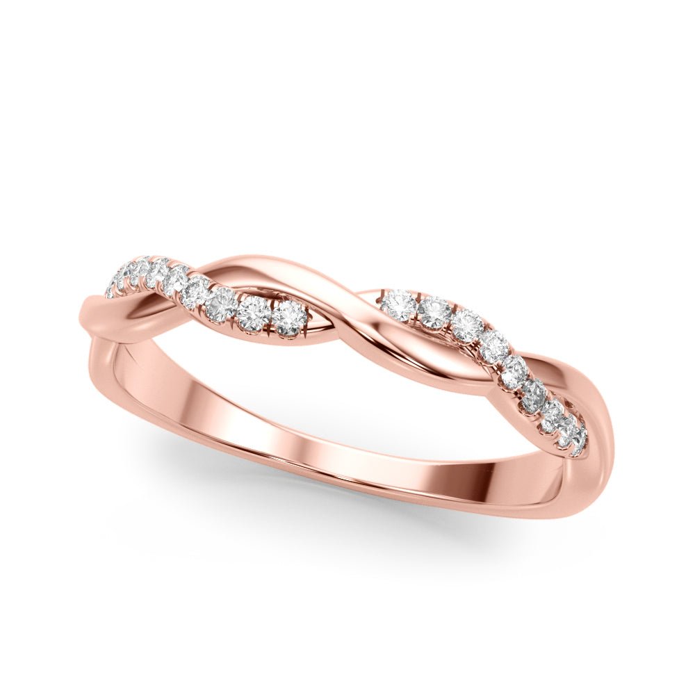 0.20CTW 14K Gold Intertwined Twisted Design Diamond Band - Diamond Ring - Design Jewellers Edmonton