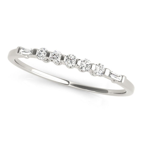 0.20CTW 14K  Gold Slim Design Baguette Diamond Band