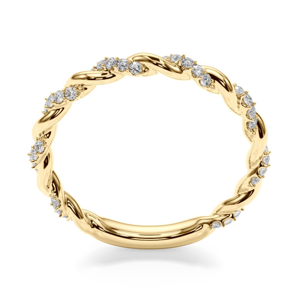 0.20CTW 14K Gold Twisted Design Diamond Band - Diamond Ring - Design Jewellers Edmonton